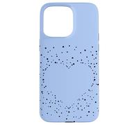 Carcasa para iPhone 15 Pro MAX Cute Heart Black and Light Blue Artistic Stars