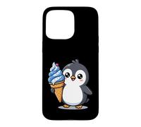 Carcasa para iPhone 15 Pro MAX Cute Penguin Holding Ice Cream Cone Cartoon