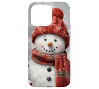Carcasa para iPhone 15 Pro MAX Cute Snowman, Red Knit Hat & Scarf - Cozy Winter Christmas