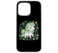 Carcasa para iPhone 15 Pro MAX Cute Unicorn Shamrock St Patricks Day Girls Kids Lepricorn