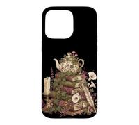 Carcasa para iPhone 15 Pro MAX Dark Academia Cottagecore Tea Books Botanical Mushroom