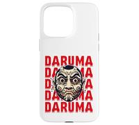 Carcasa para iPhone 15 Pro MAX Daruma Máscara Roja Texto Arte Repetir Expresión Audaz