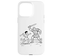 Carcasa para iPhone 15 Pro MAX David & Goliat Lucha - Niños Fe Colorear Biblia Historia Arte