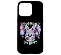Carcasa para iPhone 15 Pro MAX Dead Inside But Hoppy Skull Bunny Pastel Goth Easter