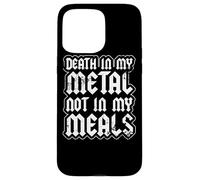 Carcasa para iPhone 15 Pro MAX Death In My Metal Not My Meals Vegano Death Metal