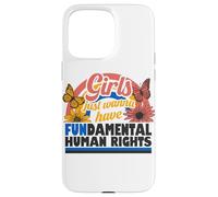 Carcasa para iPhone 15 Pro MAX Derechos Humanos Fundamentales para Niñas Retro Floral Rainbow