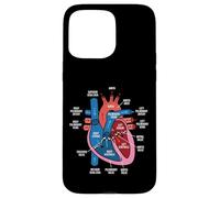 Carcasa para iPhone 15 Pro MAX Diagrama de anatomía cardíaca Estudio de biología del Sistema Cardiovascular