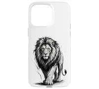 Carcasa para iPhone 15 Pro MAX Dibujo de león, Piercing, Ojos atrevidos, Arte de Vida Silvestre