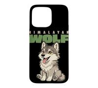 Carcasa para iPhone 15 Pro MAX Dibujos Animados Lobo del Himalaya Raza Animal Amante Lindo Lobos