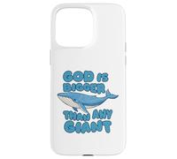 Carcasa para iPhone 15 Pro MAX Dios es más Grande Que Cualquier Ballena Azul Gigante Lindos niños Cristianos
