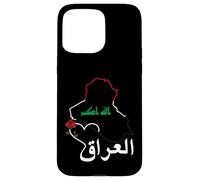 Carcasa para iPhone 15 Pro MAX Diseño de Bandera de Irak, hogar de IRQ Bagdad, Orgullo iraquí, Amo a Irak