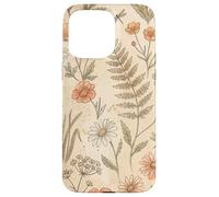 Carcasa para iPhone 15 Pro MAX Diseño de ilustración botánica de Prado de Flores Silvestres Vintage