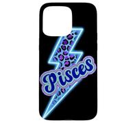 Carcasa para iPhone 15 Pro MAX Diseño estético del Zodiaco en Forma de Trueno Leopardo Piscis