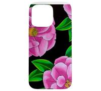 Carcasa para iPhone 15 Pro MAX Diseño Floral de Camelia Rosa con patrón de Flores Fucsia