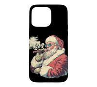 Carcasa para iPhone 15 Pro MAX Disfraz de Papá Noel Rico con cigarro para los Amantes de los Puros