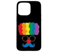 Carcasa para iPhone 15 Pro MAX Disfraz de Payaso de Pelo arcoíris Divertido Bigote Disfraz de Circo