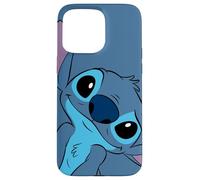 Carcasa para iPhone 15 Pro Max Disney Lilo and Stitch Cute Stitch Face Gris pizarra