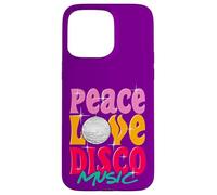 Carcasa para iPhone 15 Pro MAX Diversión Paz, Amor Disco Música Retro