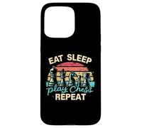 Carcasa para iPhone 15 Pro MAX Divertida Camiseta Eat Sleep Play Chess Repeat para un Jugador de ajedrez
