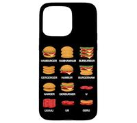 Carcasa para iPhone 15 Pro MAX Divertida Hamburguesa Hamburguesa con Queso Hamburguesa con Queso Divertido Humor Meme
