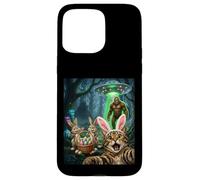 Carcasa para iPhone 15 Pro MAX Divertida Selfie de Gato con Conejo de Pascua Bigfoot OVNI para Hombres y Mujeres