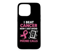 Carcasa para iPhone 15 Pro MAX Divertida superviviente de cáncer de Mama Pink Ribbon Warrior Antisocial
