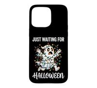 Carcasa para iPhone 15 Pro MAX Divertidas Luces de Navidad Fantasmas Esperando Halloween