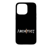 Carcasa para iPhone 15 Pro MAX Divertido Arquitecto Diciendo Herramientas Iconos Letras Gráfico