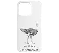 Carcasa para iPhone 15 Pro MAX Divertido Avestruz sin Pantalones Thundergoose Nombre Animal Broma estúpida