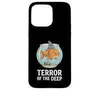 Carcasa para iPhone 15 Pro MAX Divertido pez Dorado con Aleta de tiburón: Terror of The Deep
