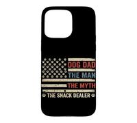 Carcasa para iPhone 15 Pro MAX Dog Dad The Man The Myth The Snack Dealer Bandera Estadounidense