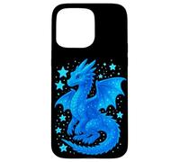 Carcasa para iPhone 15 Pro MAX Dragon Azul Mistico Ilustracion Fantasia Celestial Adorable