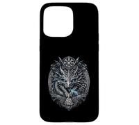 Carcasa para iPhone 15 Pro MAX Dragón Vikingo Jormungandr y Niddhogg Vikings Dragón