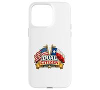 Carcasa para iPhone 15 Pro MAX Dual Citizen Texas American Flag Patriotic Funny Pride