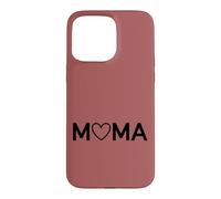 Carcasa para iPhone 15 Pro MAX Dusty Rose - Mama Heart Lettering Minimalista Motherhood Love