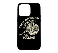 Carcasa para iPhone 15 Pro MAX Easily Distracted by Music and Bourbon Skeleton