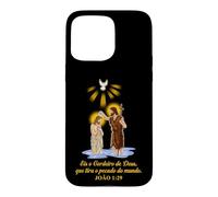 Carcasa para iPhone 15 Pro MAX EIS o Cordeiro de Deus Joao 1:29. Versión Portuguesa