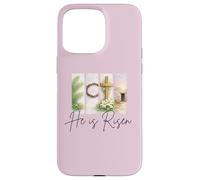 Carcasa para iPhone 15 Pro MAX Él es Resucitado Cristiano Pascua Jesucristo Tumba Vacía Cruz