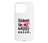 Carcasa para iPhone 15 Pro MAX El Negro es mi Color Feliz con Besos de Labios Rosados