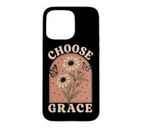 Carcasa para iPhone 15 Pro MAX Elegir Gracia Cristiano Girasol Mariposa Fe Religi