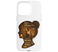 Carcasa para iPhone 15 Pro MAX En la Biblioteca Ella va Pierde su Mente Encuentra su Alma Libros