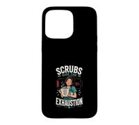 Carcasa para iPhone 15 Pro MAX Enfermera Humor Cafe Agotamiento