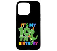 Carcasa para iPhone 15 Pro MAX Es mi cumpleaños 10 Dinosaurio T-Rex niño de 10 años Divertido