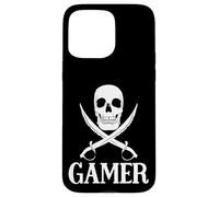Carcasa para iPhone 15 Pro MAX Espadas Piratas del Jugador con el Equipo del Juego del cráneo para los Juegos del Pirata
