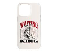 Carcasa para iPhone 15 Pro MAX Esperando al Rey Esqueleto Cristiano Arte bíblico