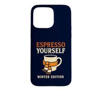 Carcasa para iPhone 15 Pro MAX Espresso Yourself Winter Edition Divertido Juego de Palabras para Amantes del café