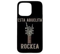 Carcasa para iPhone 15 Pro MAX Esta Abuelita Rockea Mano de Esqueleto Music Rock Guitar