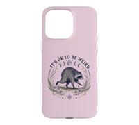 Carcasa para iPhone 15 Pro MAX Está Bien ser Raro Ronda Viral Raccoon Cottagecore