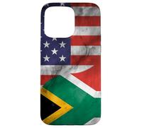 Carcasa para iPhone 15 Pro MAX Estados Unidos y Sudáfrica Yin Yang - Bandera sudafricana Americana