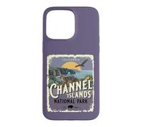 Carcasa para iPhone 15 Pro MAX Estilo Vintage de póster de Viaje al Parque Nacional de Las Islas del Canal